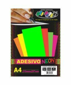 Papel Adesivo Neon Verde 100g c/ 20 fls A4