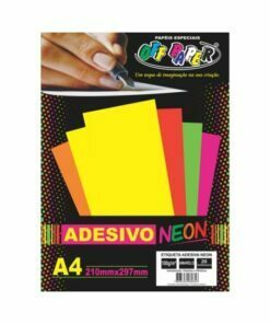 Papel Adesivo Neon Amarelo 100g c/ 20 fls A4