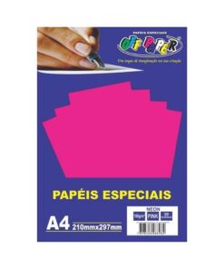 Papel Neon Pink 180g c/ 20 Fls A4