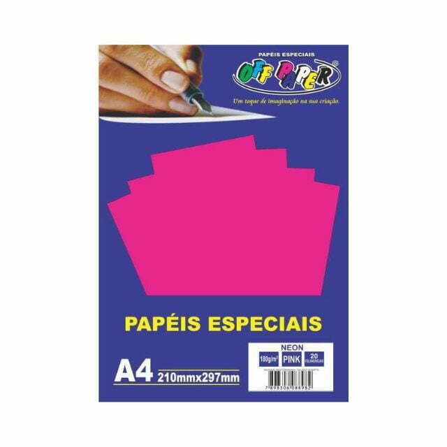 Papel Neon Pink 180g c/ 20 Fls A4