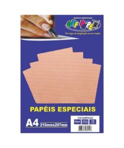 Papel Estampado Vermelho c/ Bolinhas 180g c/ 10 Fls A4