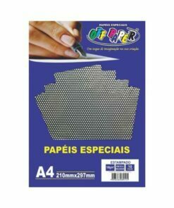 Papel Estampado Preto c/ Bolinhas 180g c/ 10 Fls A4