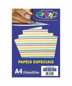 Papel Estampado Listrado Colorido 180g c/ 10 Fls A4