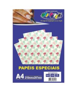 Papel Estampado Flores 180g c/ 10 Fls A4