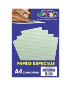 Papel Estampado Azul c/ Bolinhas 180g c/ 10 Fls A4
