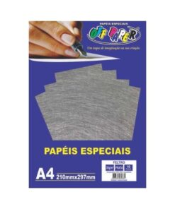 Papel Feltro Prata 30g A4 c/ 10 Fls