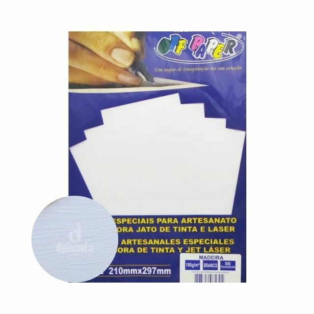 Papel Madeira Branco 180g A4 c/ 50 Fls
