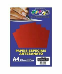 Papel Lamicote Vermelho 250g c/ 10 Fls A4 Offpaper