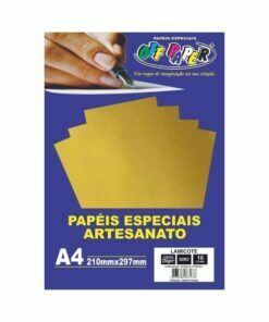 Papel Lamicote Dourado 250g c/ 10 Fls A4 Offpaper