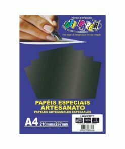 Papel Lamicote Preto 250g c/ 10 Fls A4 Offpaper