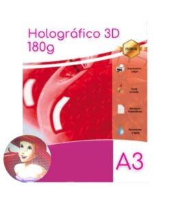 Papel fotográfico Glossy Holográfico 3D 180g A3 c/ 20 Fls
