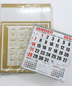 Folhinha Comercial 40 Dourado Com Furo 2024 Grafiara c/ 50 Unid