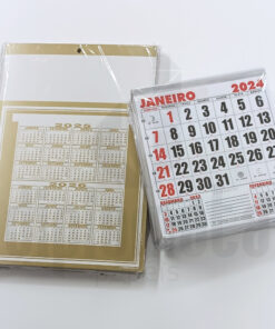 Folhinha Comercial 35 Dourado Pequena 2024 Grafiara c/ 50 Unid