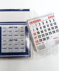 Folhinha Comercial 35 Azul Pequena 2024 Grafiara c/ 50 Unid